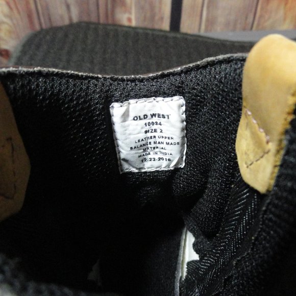 Cowboy style Old West Embroidered Leather upper booties sz 2 - Picture 5 of 7